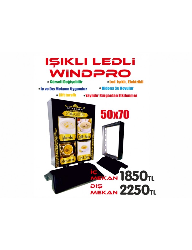 IŞIKLI REKLAM PANOSU - 50X70 cm - Baskı DAhil